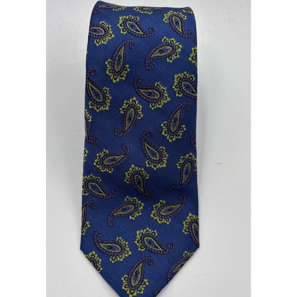Ted Baker Italian‎ Silk Tie Blue Color (Width 3in) Floral Luxury